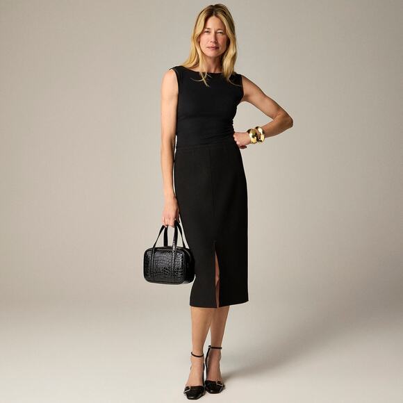J. Crew Dresses & Skirts - J.Crew Pencil midi skirt in four-season stretch Black Size 0 NWT Power Workwear